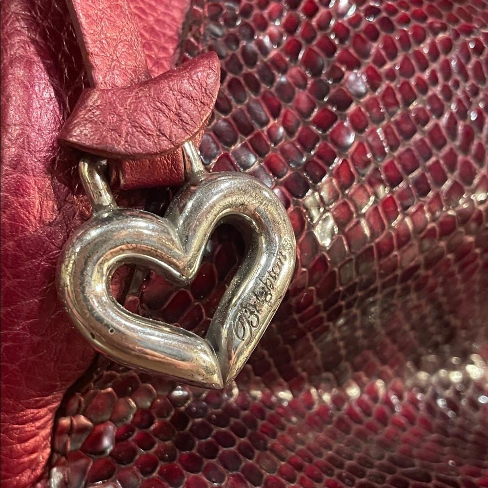 Brighton Barbados Red Patchwork Leather Shoulder … - image 7